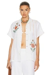 HARAGO CROSS STITCH EMBROIDERED SHIRT