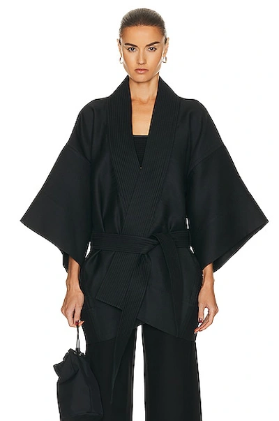Wardrobe.nyc Belted Wool And Silk Jacket In Black
