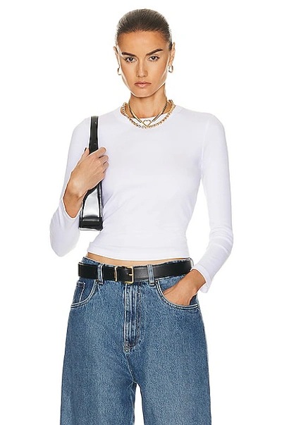 Leset Kelly Slim Fit Long Sleeve Top In White