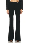 Versace Black Flared Tailored Low Waisted Pants In Stretch Wool Woman In Black