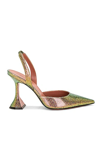 Amina Muaddi Holli 95mm Slingback Pumps In Green