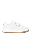 Saint Laurent Leather Sneakers In Blanc Optique