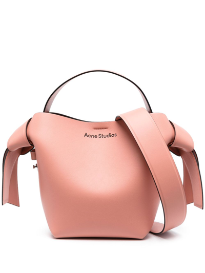 Acne Studios Mini Musubi Leather Top Handle Bag In Ad Salmon Pink