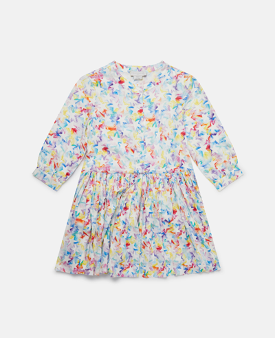 Stella Mccartney Kids' Rainbow Star Outline Skater Dress In Black Multicolour