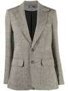 Polo Ralph Lauren Heritage Tailored Blazer In Black/cream Herringbone