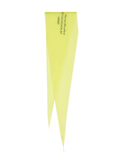 Acne Studios Logo-print Silk Scarf In Fluo_yellow