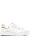 VERSACE JEANS COUTURE LOGO-PRINT LEATHER SNEAKERS