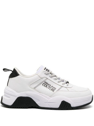 Versace Jeans Couture Logo-print Lace-up Sneakers In White
