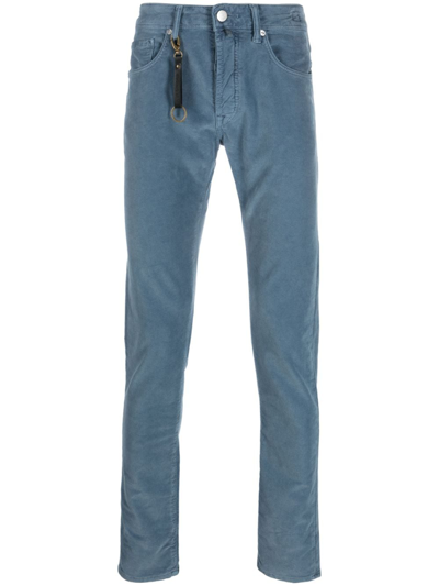 Incotex Tapered-leg Key-pendant Jeans In Blue