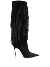 CASADEI CASSIDY 110MM FRINGED SUEDE BOOTS