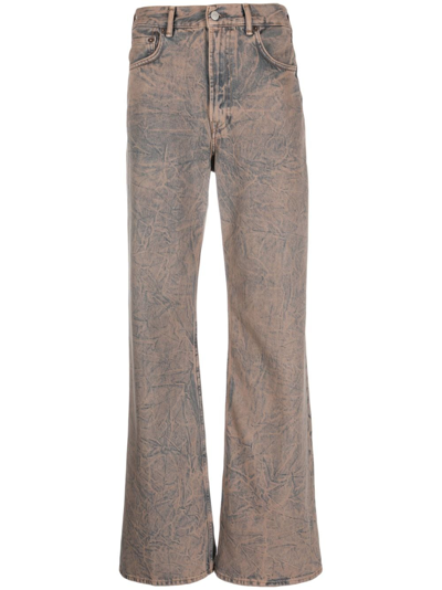 Acne Studios Logo-patch Flared Jeans In Blue
