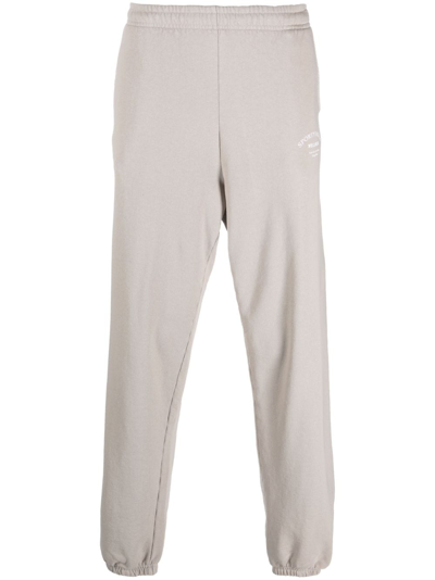 Sporty And Rich Logo-print Cotton Track Trousers In Neutrals
