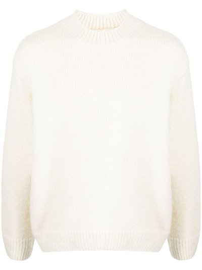 Jacquemus Pavane Intarsia Alpaca-blend Sweater In White