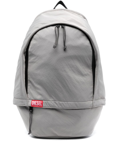 Diesel Race Logo-patch Backpack In Grey