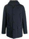 Woolrich Lined Lightweight Cotton Blend Utility Jacket In Blue
