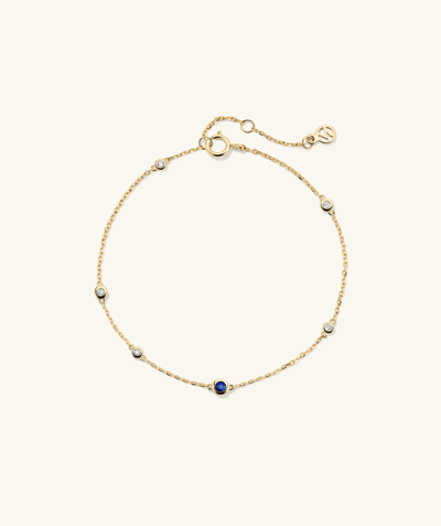 Mejuri Multi Gemstone Station Bracelet Blue Sapphire In Yellow