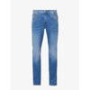 Replay Anbass Hyperflex Tapered-leg Slim-fit Stretch-denim Jeans In Medium Blue