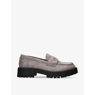 Carvela Stomper 2 Strap-detail Suede-leather Loafers In Grey