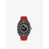 Tissot Men's Swiss Automatic Sideral S Red Perforated Rubber Strap Watch 41mm In Red