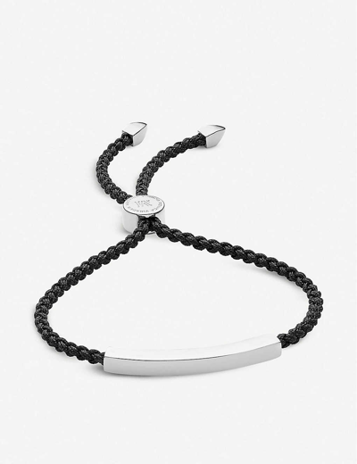 Monica Vinader Engravable Linear Friendship Bracelet In Silver/ Black