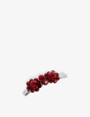 SIMONE ROCHA SIMONE ROCHA WOMEN'S BLOOD RED MINI FLORAL-EMBELLISHED CRYSTAL AND BRASS HAIRCLIP,68717620