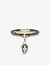 Bvlgari Womens Black Serpenti Forever Leather And Yellow Gold-plated Brass Bracelet In Black