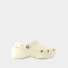 Crocs Classic Platform Lined Sabots Femmes Bone 36 In Grey