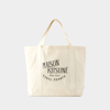 MAISON KITSUNÉ PALAIS ROYAL TOTE BAG - MAISON KITSUNE - COTTON - BEIGE