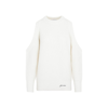 Ganni Cold-shoulder Jumper In White