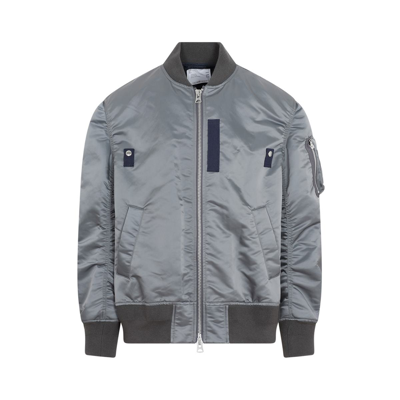 Sacai Nylon Twill Blouson Jacket In Grey