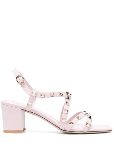 Valentino Garavani Rockstud 60mm Leather Sandals In Purple