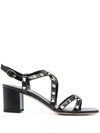 VALENTINO GARAVANI VALENTINO GARAVANI ROCKSTUD LEATHER HEEL SANDALS