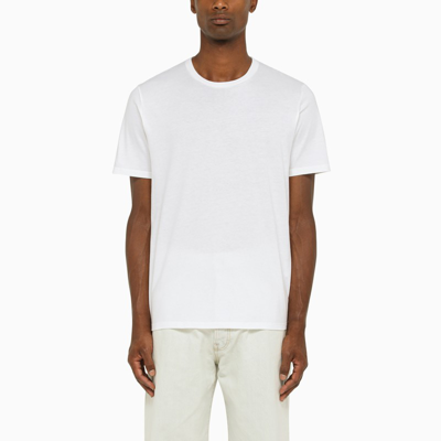 Saint Laurent Cotton Crew-neck T-shirt In White