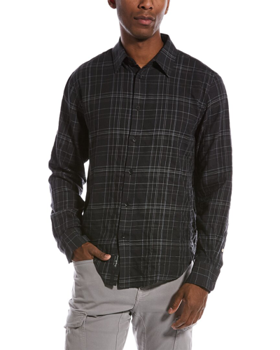Rag & Bone Gus Checked Cotton-blend Flannel Shirt In Black