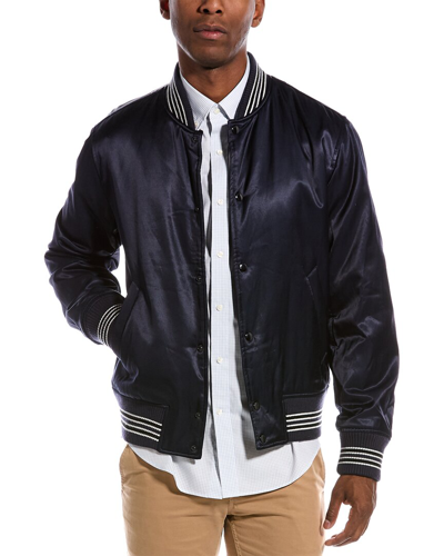 Rag & Bone Navy Dugout Bomber Jacket In Blue