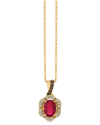 Le Vian 14k Honey Gold 0.87 Ct. Tw. Diamond & Ruby Pendant Necklace