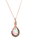 LE VIAN LE VIAN® 14K STRAWBERRY GOLD® 1.65 CT. TW. DIAMOND & OPAL PENDANT NECKLACE