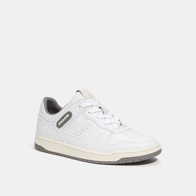 Coach C201 Low Top Sneaker In Grey/white
