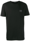 Dolce & Gabbana Black Cotton T-shirt With Silver Plaque Logo In Black  