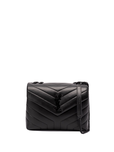 Saint Laurent Small `loulou` Shoulder Bag In Black  