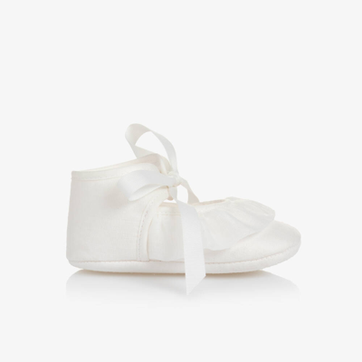 Paz Rodriguez Baby Girls Ivory Ruffle Pre-walkers