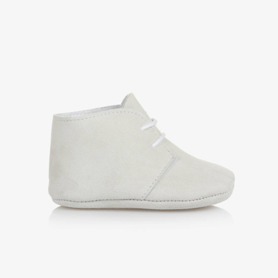 Paz Rodriguez Babies' Ivory Suede Lace-up Pre-walkers