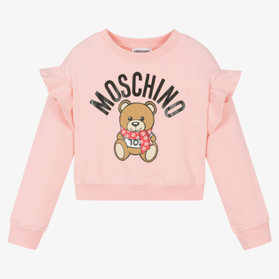 Moschino Kid-teen Kids' Girls Pink Cotton Teddy Bear Sweatshirt