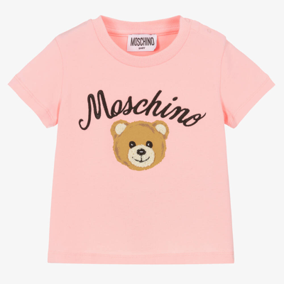 Moschino Baby Babies' Girls Pink Cotton Teddy Bear T-shirt