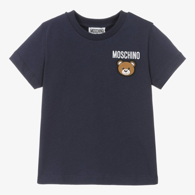 Moschino Kid-teen Navy Blue Cotton Teddy Bear T-shirt