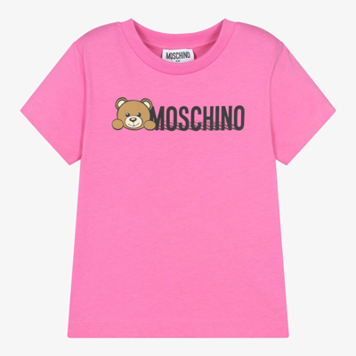 Moschino Kid-teen Pink Cotton Teddy Bear T-shirt