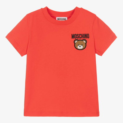 Moschino Kid-teen Red Cotton Teddy Bear T-shirt
