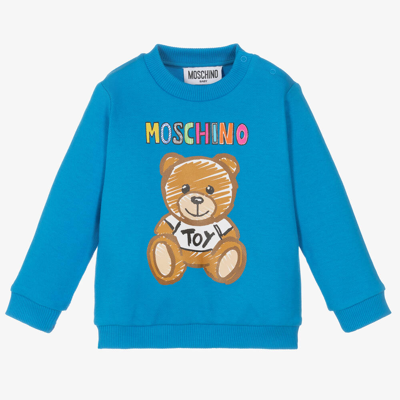 Moschino Baby Babies' Bright Blue Cotton Teddy Bear Sweatshirt