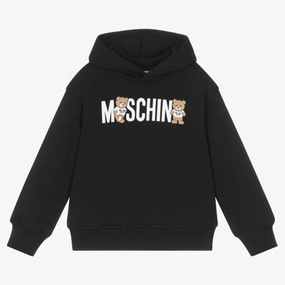 Moschino Kid-teen Black Cotton Teddy Bear Hoodie