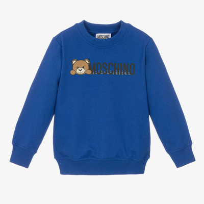 Moschino Kid-teen Blue Cotton Teddy Bear Sweatshirt